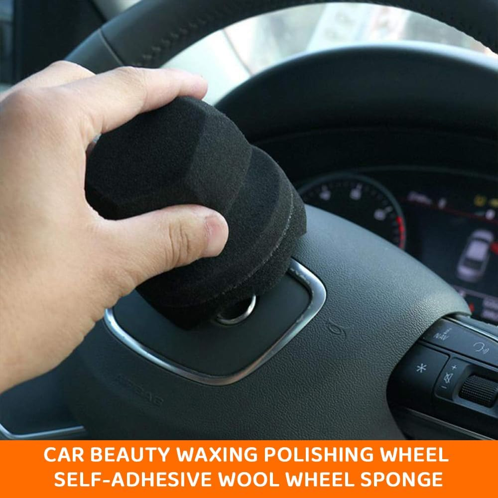 5-Pack Large Tire Dressing Applicator Pads &ndash; Reusable Hex-Grip Foam Sponges for Applying Tire Shine, Durable Tire Cleaning & Polishing Pads for Car Detailing (Black) image number 3