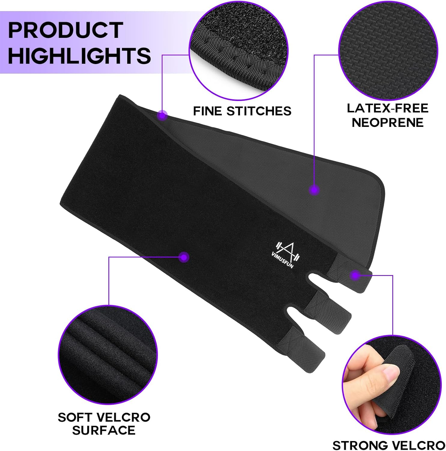 Waist Trimmer Belt Men Sweat Band Stomach Wrap Waist Trainer for Women Belly Fat, Unisex Waist Trainers Black image number 2