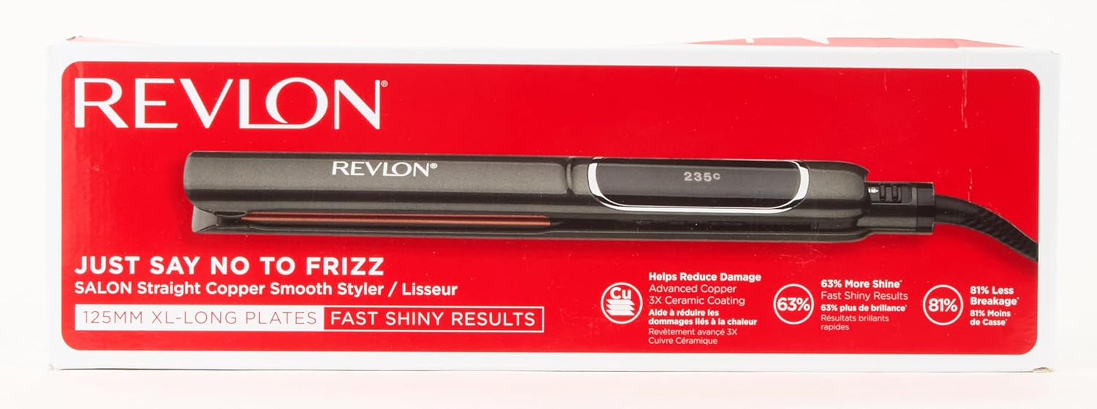 REVLON PROFESSIONAL Pro Collection Salon Straight Extra Long Copper Hair Straightener, 125 Mm, RVST2175E, Black image number 4