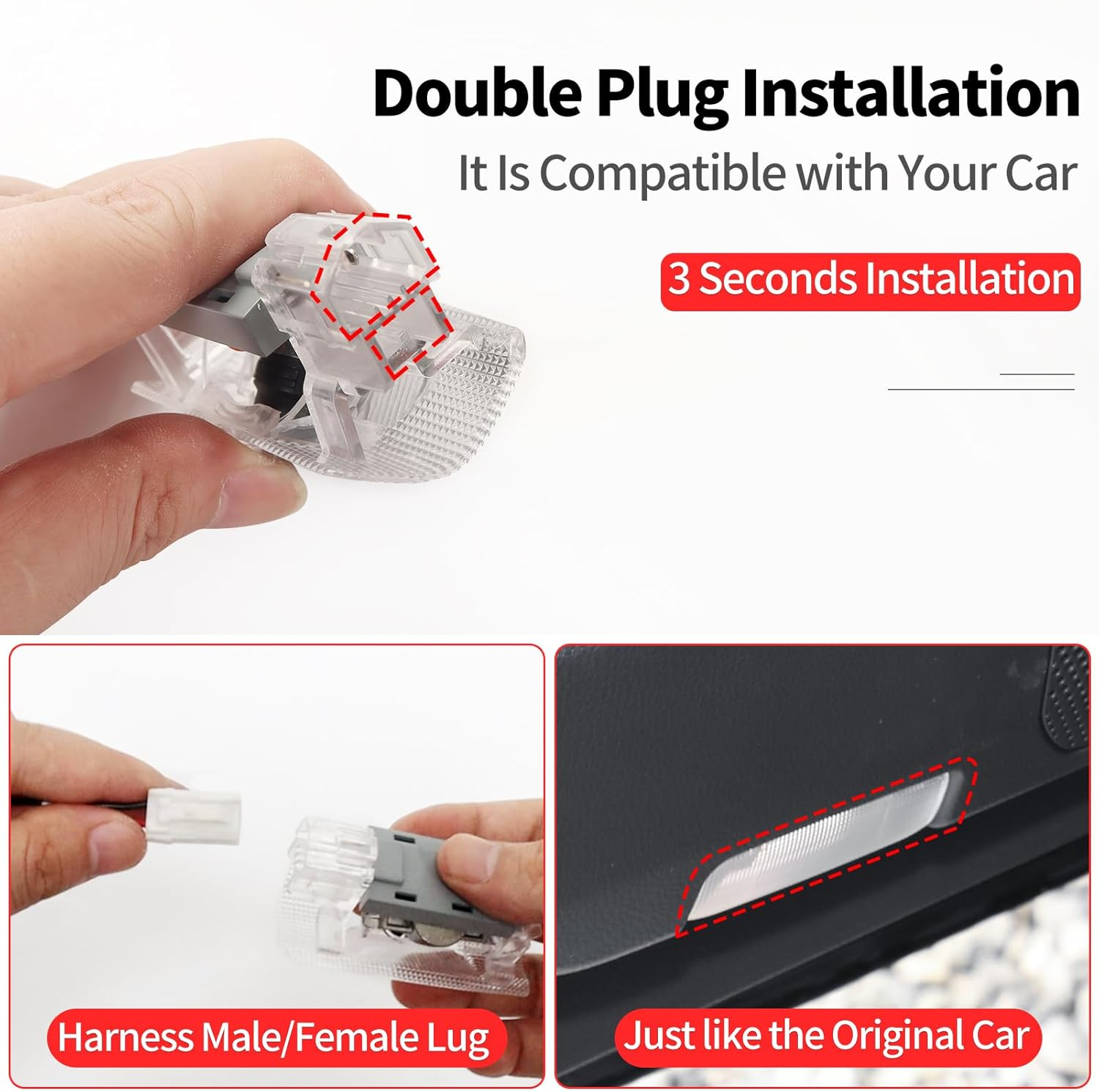 Car Door Courtesy Lamp Logo Welcome Projection Durable LED Light, Fade-Free Logo Projection for 2024 2025 2026 Toyota Land Cruiser Prado 250 LC250 Interior Modification Accessories Decoration Lighting - 4 Pieces (For Lc250) image number 5