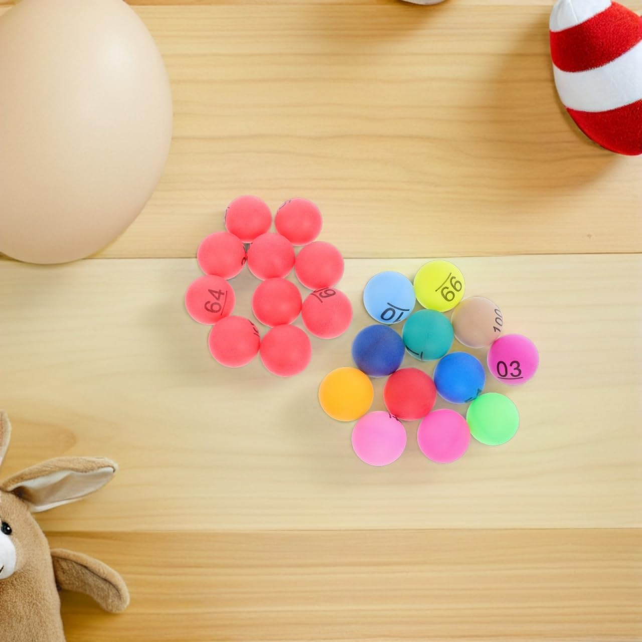 Kisangel 100Pcs Numbered Balls: Colored 1-100 Numbered Raffle Balls - 4Cm Small Plastic Spheres for Lottery Bingo Games Party Decorations and Family Entertainment image number 1