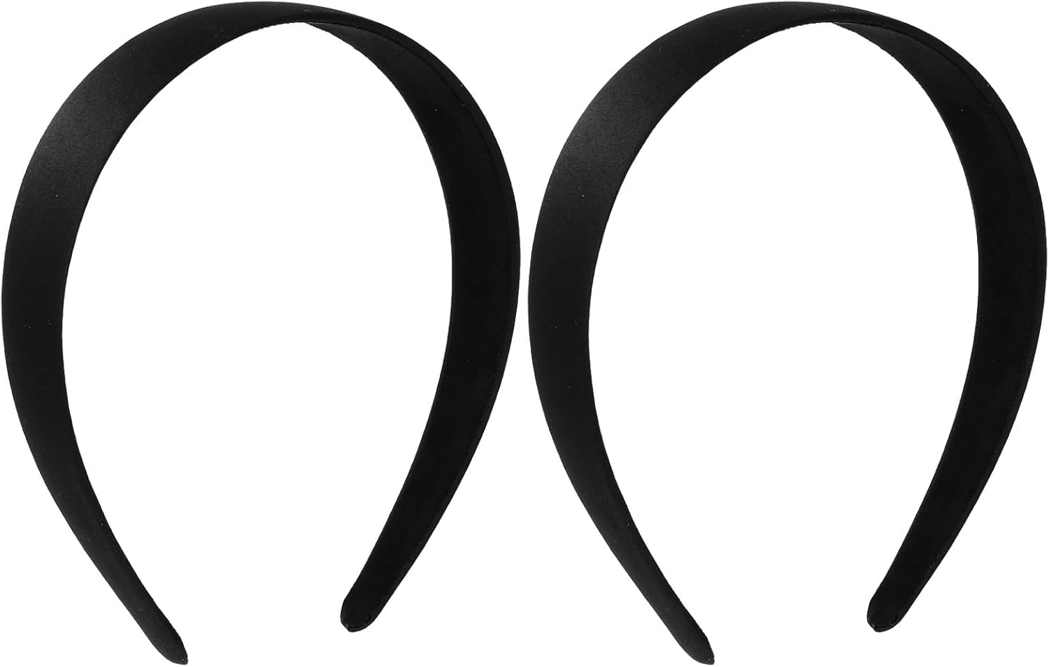 Hpmjz 2Pcs Satin Headbands Women Wide Head Band Black Fashion Hairband Elastic Solid Hair Bands Plain Hard Hoops Solid Hair Accessories Gift for Girl Cosplay Holiday Halloween Christmas(Width 2.5Cm) image number 6