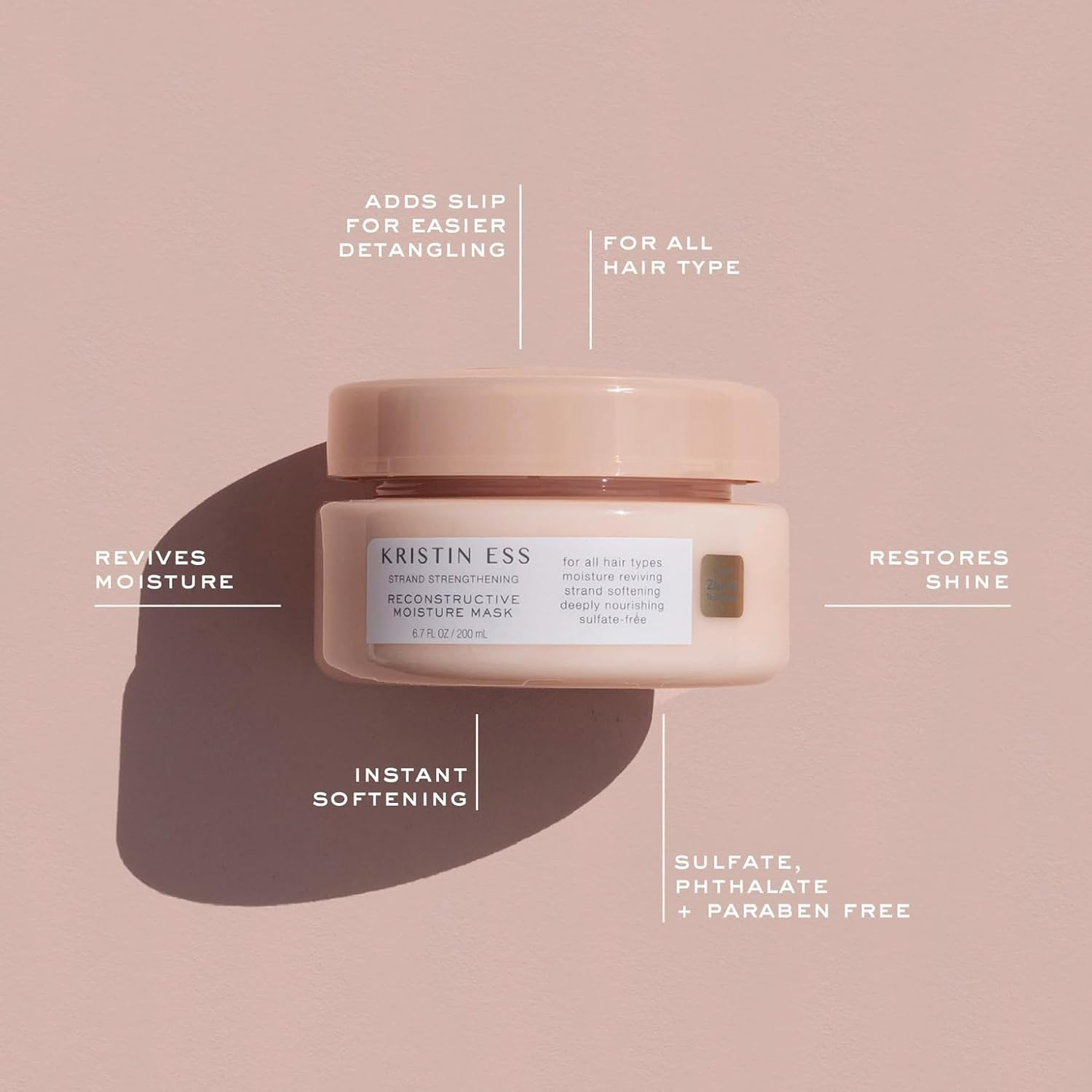 Kristin Ess Strand Healing Reconstructive Moisture Mask, 200 Ml (I0094117) image number 2