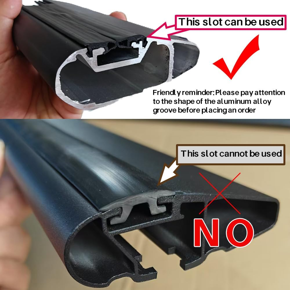 2Pcs Rubber Strip for Thule Car Roof Rack Crossbar 53 Inchs, Wingbar Evo Edge 711X/721X with Quick Accessinterf, T-Slot Sealing Strips Noise Insulation Sealant Windshield Edge Sealing image number 3