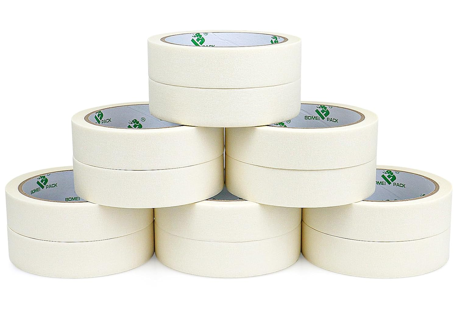 BOMEI PACK White Masking Tape Decorative Writable White Painters Tape for Arts & Crafts,12 Rolls Pack, 24Mm X 20M per Roll image number 4