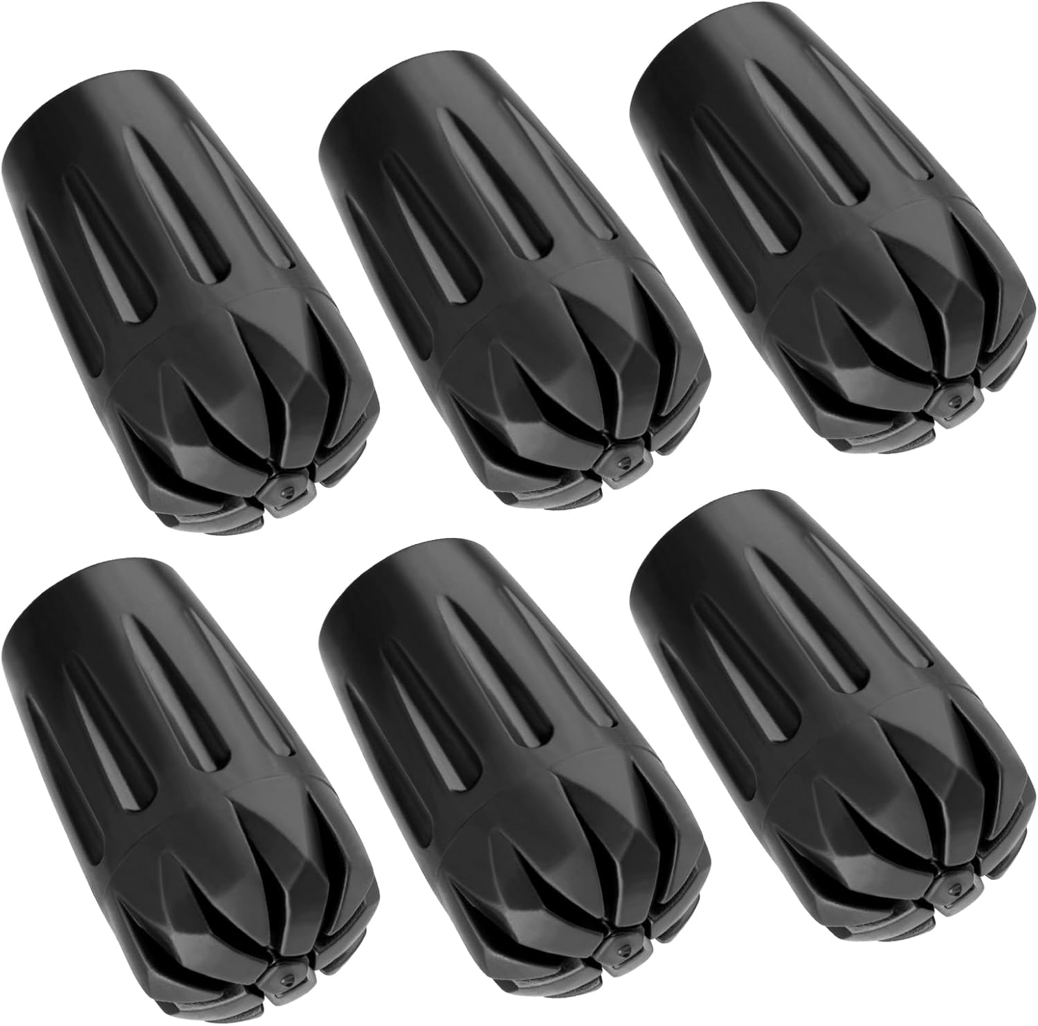 Durable Replacement Rubber Tips for Trekking Poles - Universal Anti-Slip Hiking Stick Caps - Shock Absorbing Pole Accessories - Fits 11Mm Standard Poles - Set of 6 image number 1
