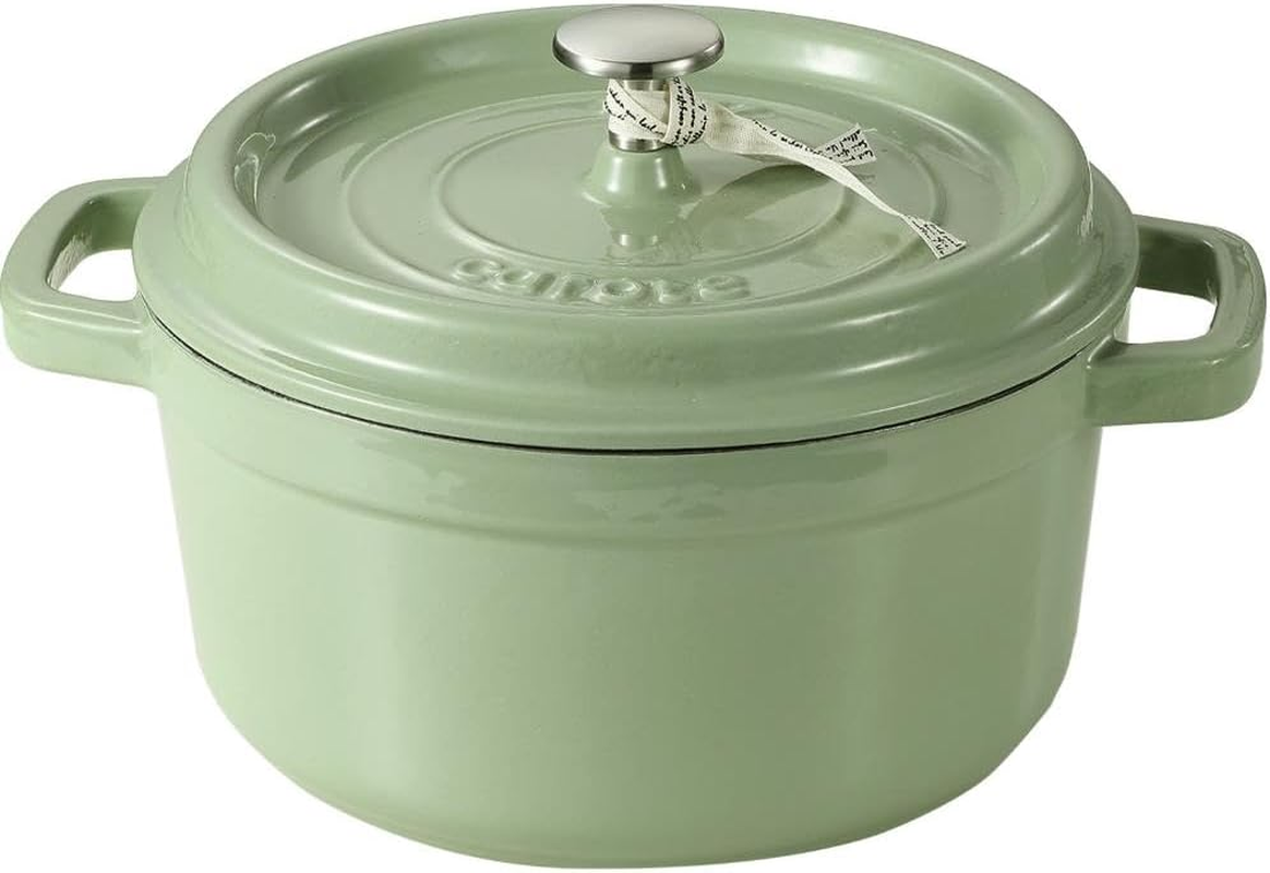 Carote NM-5232 Cocotte Pot, 8.7 Inches (22 Cm), IH, Gas Fire Compatible, Cast Iron, Enameled Pot, White
