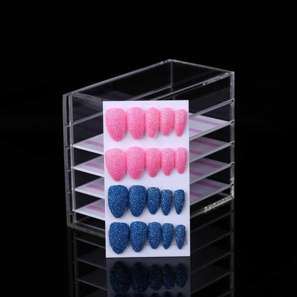 10 Layers Acrylic Nail Storage Organizer, Cosmetic Makeup Container Box, Clear Case Cabinet Display Used for Nail Storage and Nail Salons (10 Layers Type B)