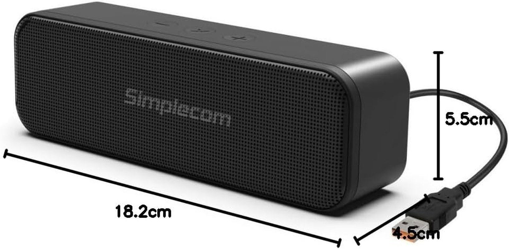Simplecom UM228 Portable USB Stereo Soundbar Speaker Plug and Play with Volume Control for PC Laptop image number 2