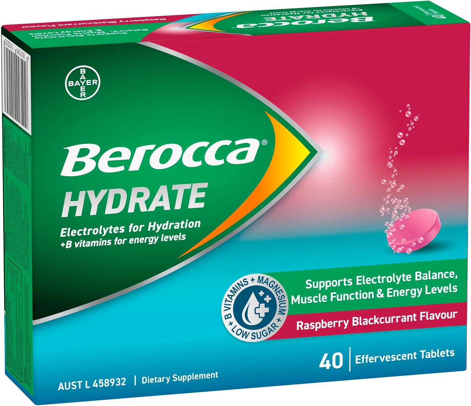 Berocca Hydrate Blackcurrant 40 Tablets image number 4