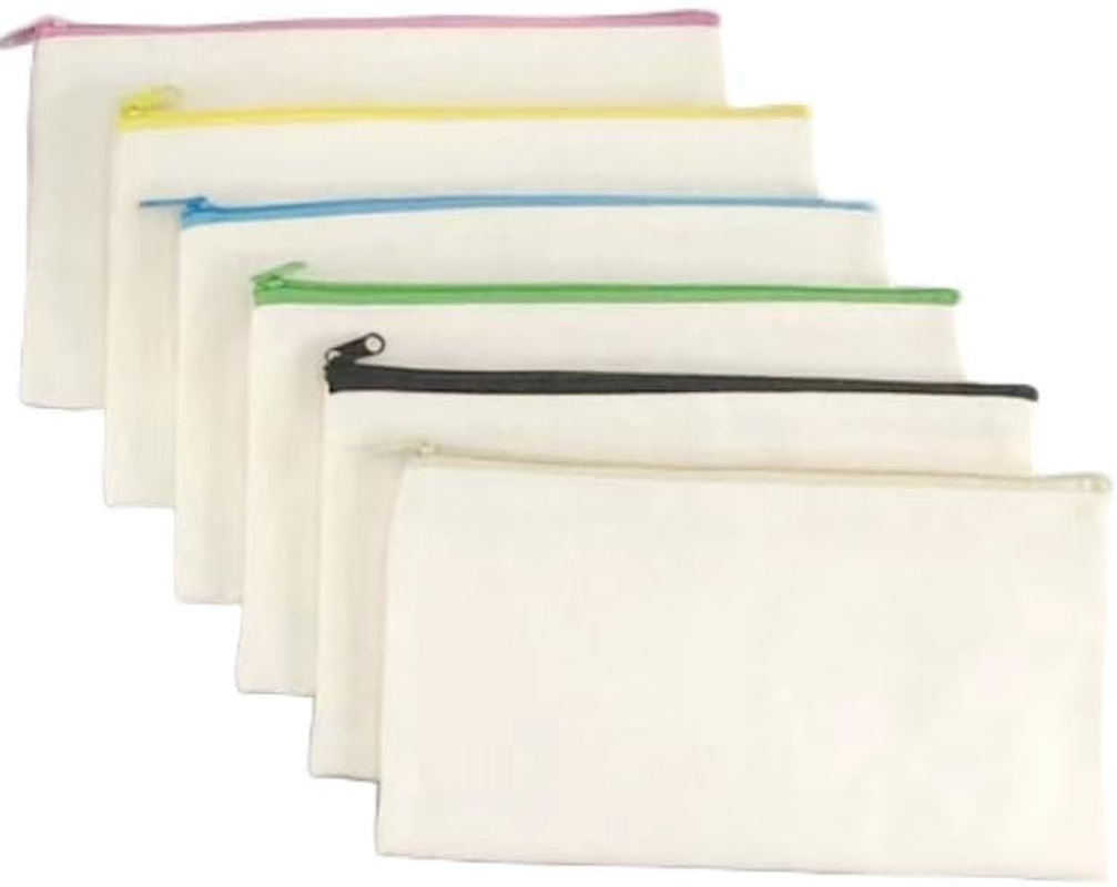 30Pcs Canvas Makeup Bags with Zipper - Pouch for Travel, DIY Craft, School - Multicolored Zippers
