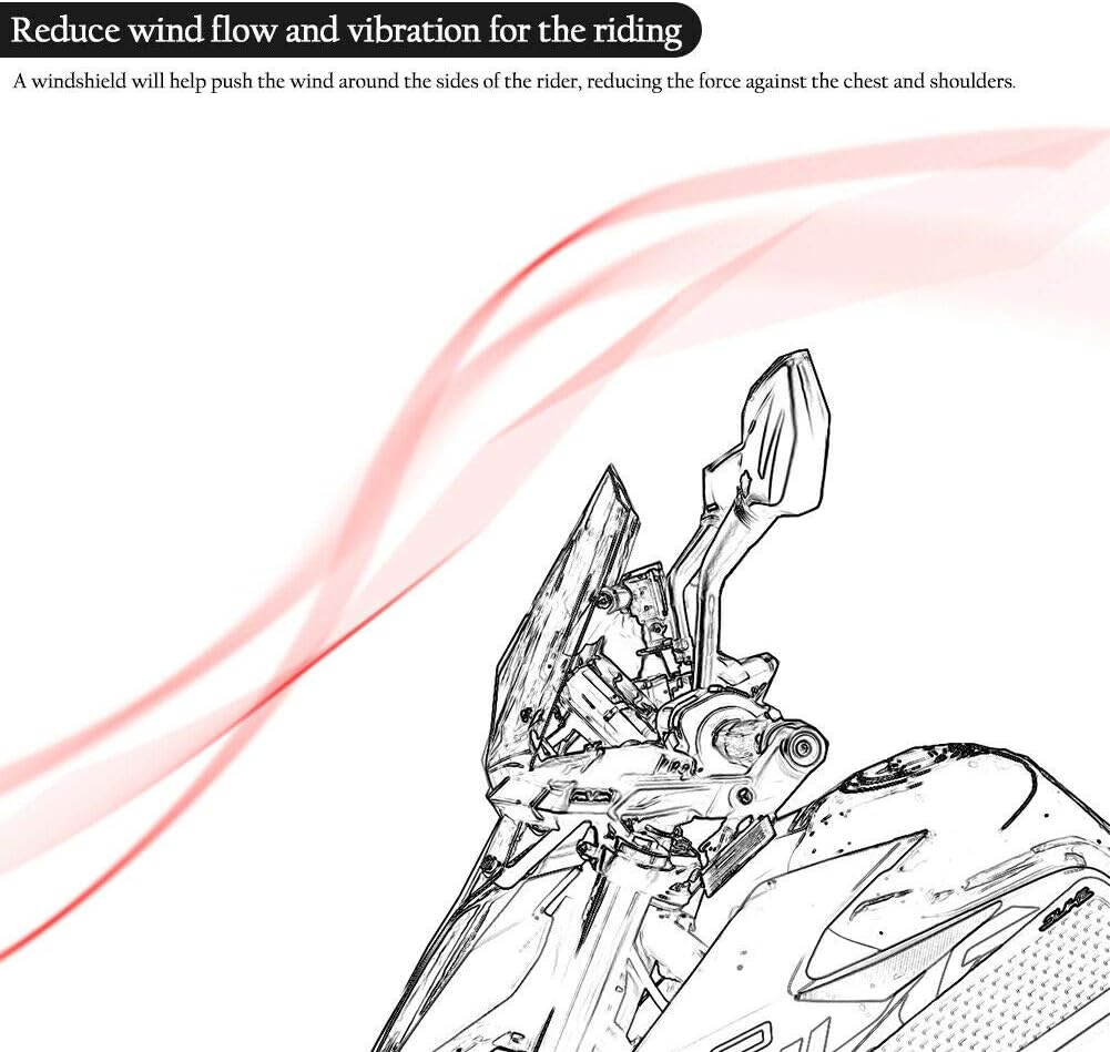 Lorababer for Duke125 Duke390 Motorcycle Motorbike Motorcycle Touring Racing Windscreen Windshield Screen Wind Deflector with Mounting Bracket for Duke 125 390 2017-2021 2018 2019 2020 (Light Smoke) image number 3