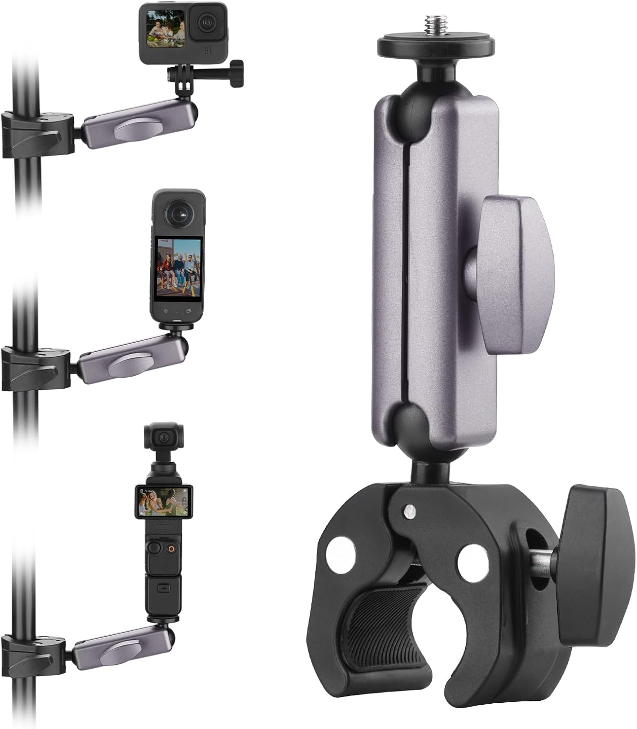 BRDRC Pocket 3 Camera Bike Mount Clamp Motorcycle Handle Holder Aluminum for Insta360 X5 X4 X3 Ace Pro Go 3S, for DJI Osmo Pocket 3 2 Mobile 7P Action 5 Pro 4 3, for Gopro Max Hero Mini Accessories image number 4