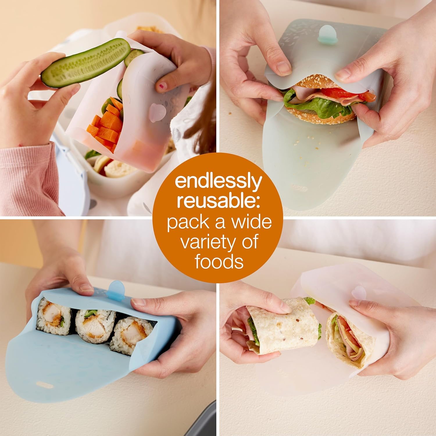 B.Box Silicon Lunch Pocket, Berry image number 2