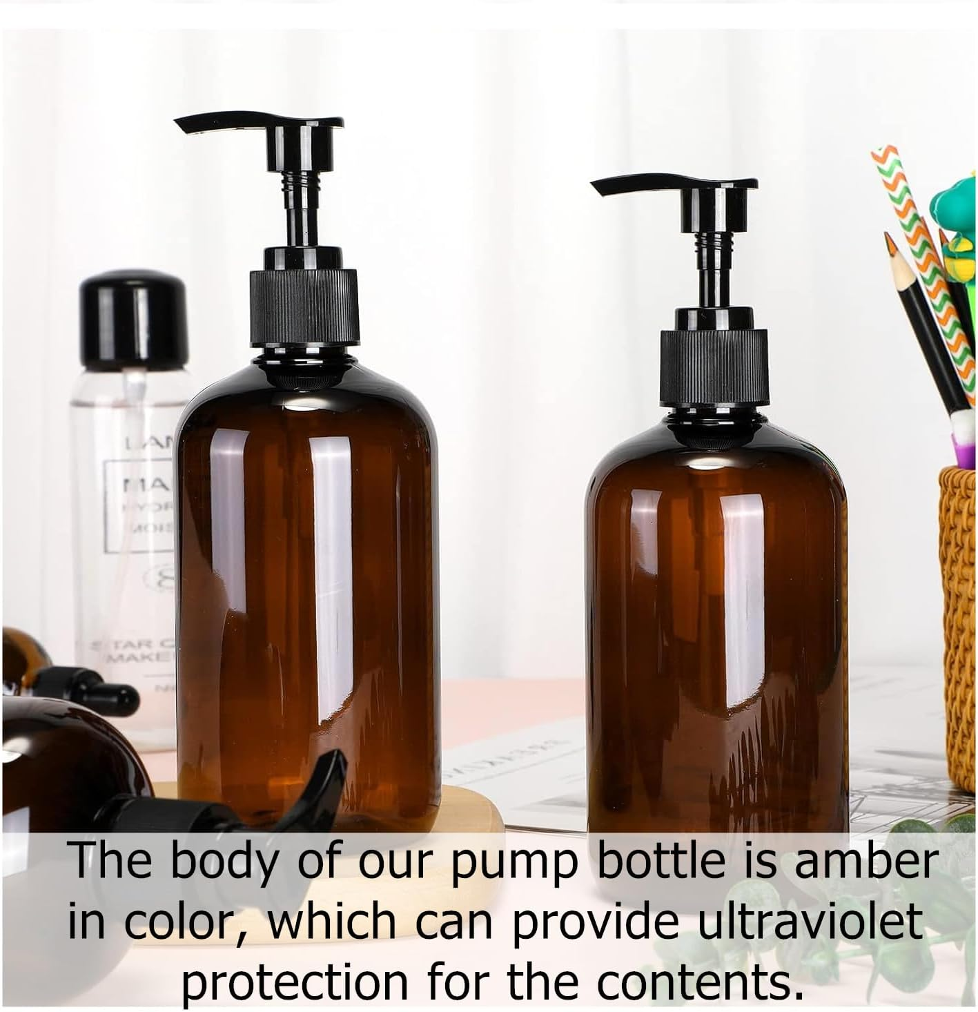 Kastetards 3 Pcs 500ML Large-Capacity Empty Shampoo Pump Bottles, Plastic Pump Bottles, and Rerefilled Travel Soap and Shampoo Dispenser Bottles for Bathroom and Kitchen Travel image number 3