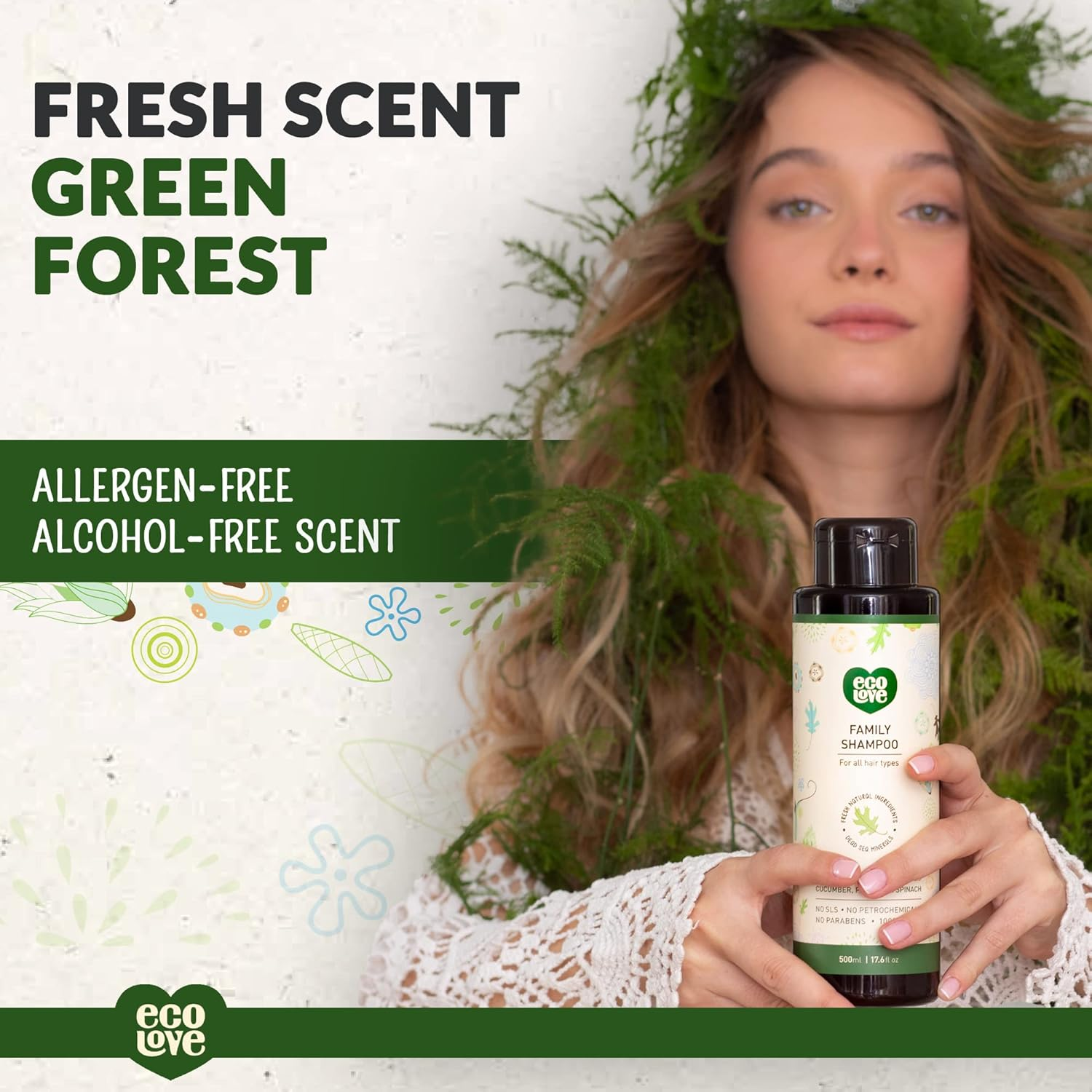 Ecolove - Family Shampoo Green Collection Cucumber, Parsley & Spinach - 17.6 Fl. Oz. image number 4