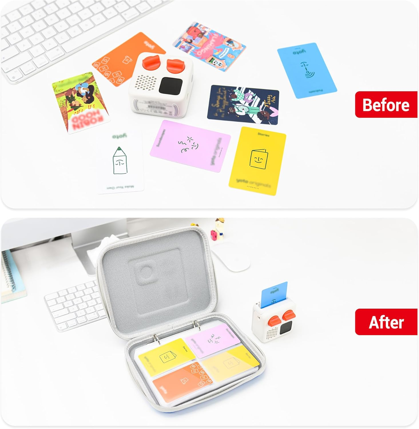 Profezzion Card Case Holder for Yoto Cards, 88 Pockets Card Holder Storage with Zipper & Carry Strap for Yoto Player & Yoto Mini Cards, Card Binder Holder with Sleeves for Travel - Blue image number 1