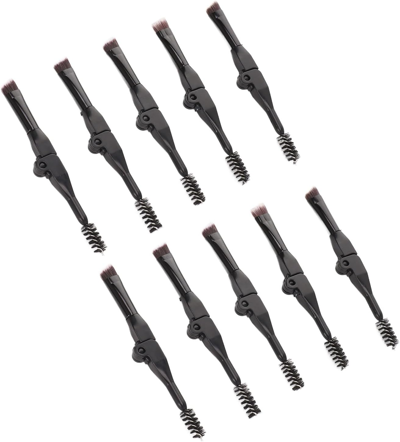 Eyebrow Brush Set Portable Foldable Dual Sided Makeup Tool for Travel Storage image number 2