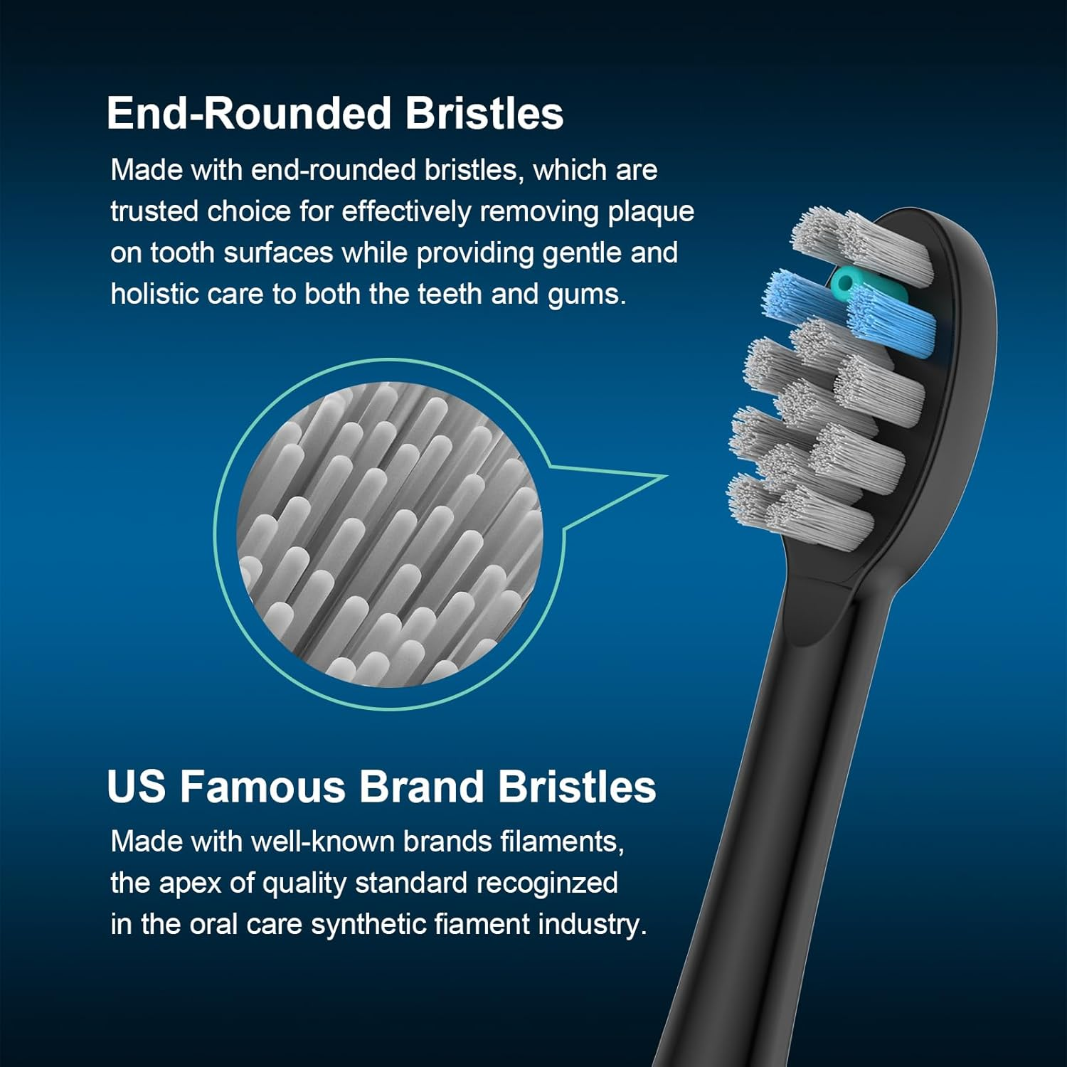 Fitmount 6 Pack Toothbrush Replacement Heads Compatible with Waterpik Sonic Fusion 2.0, Fitmount Flossing Brush Head Fit for Water-Pic SF-01W SF-02W and 2.0 SF-03 SF-04 image number 1