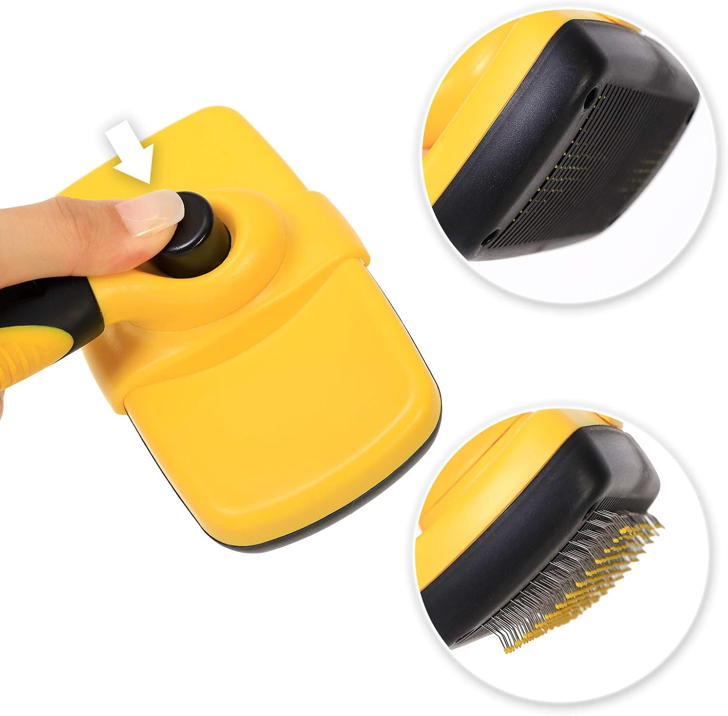 Lionto PB00505 Self-Cleaning Dog Brush Cat Brush Slicker Brush Undercoat Brush Suitable for Medium and Long Hair, 180 G image number 2