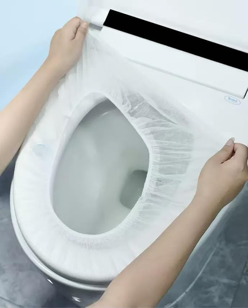 Portable & Hygienic: This Box of 50 Disposable Toilet Seat Covers Is Specially Designed for Travel. Lightweight and Easy to Carry, It Easily Handles Public Toilets in Hotels, Homestays, Etc., Isolating Bacteria and Protecting Toilet Hygiene. image number 2