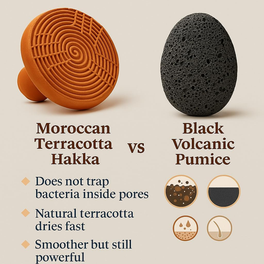 Feriha Natural Moroccan Pumice Stone &ndash; Handcrafted Terracotta Foot Scrubber for Exfoliation image number 2