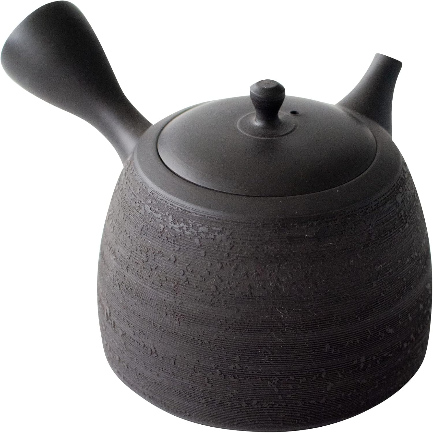 Tokoname Ware 266288 Tamako Kiln Teapot, Ceramesh, Black Pine Skin Pattern, Ceramic Tea Strainer, Approx. 9.8 Fl Oz (290 Ml), Made in Japan