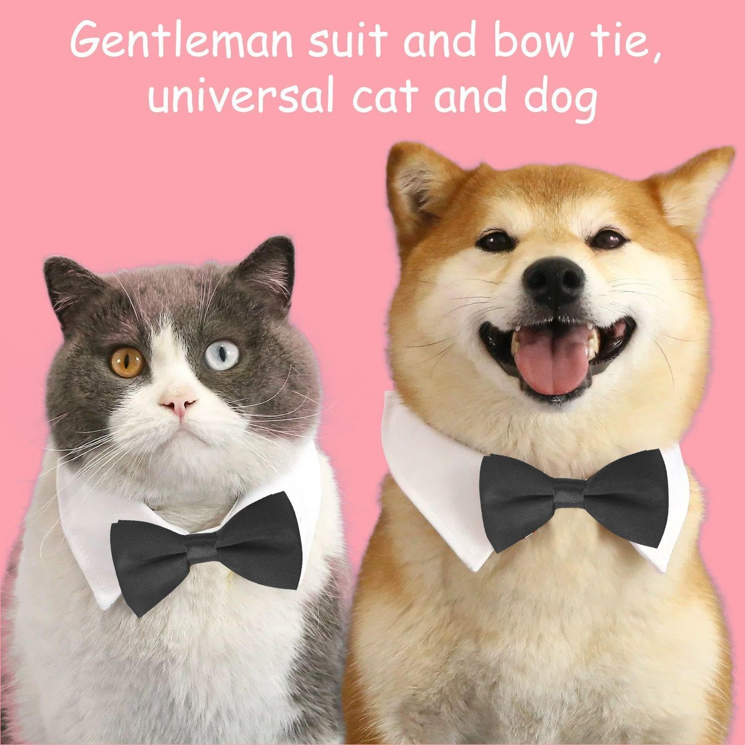 RELKLYU Pack of 2 Dog Dress Bow Tie, Pet Accessories, Creative and Funny Bow Tie, Adjustable Bow Tie, Animal Fancy Dress Supplies image number 2