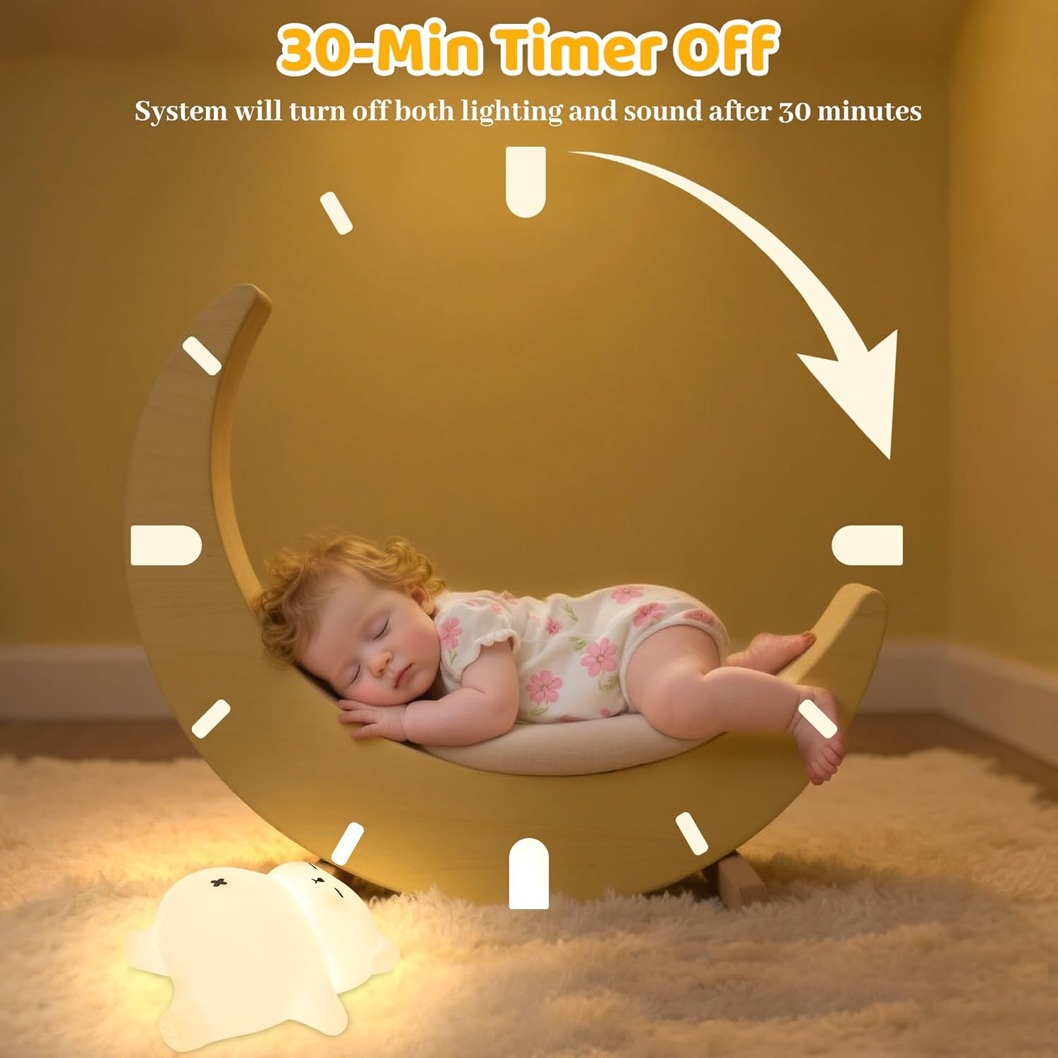Bear Gifts, Cute Bear Night Light with Snoring Sound Effect, Touch Control & Timer, Brightness & Volume Adjustable, Suitable for Breastfeeding Reading Working Sleep for Kids Adults image number 6