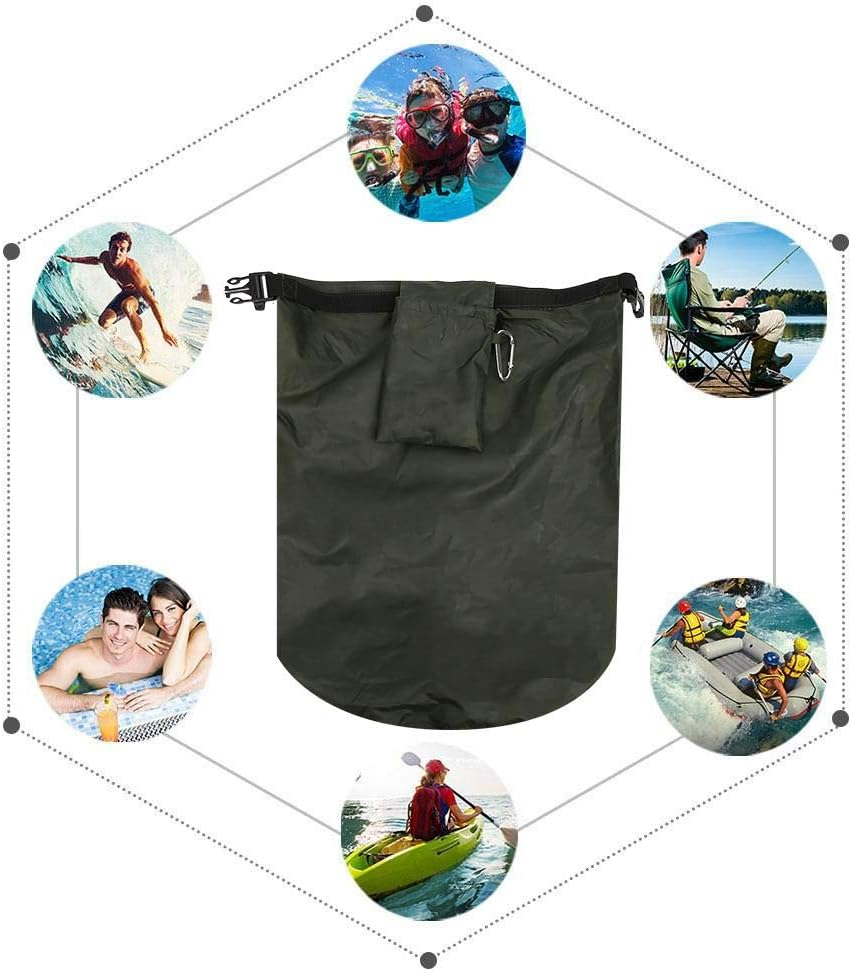 Waterproof Dry Bag Ultra Lightweight Dry Sacks Outdoor Gym Bag Storage Bag for Beach Boating Swimming Camping Hiking(50L-Military Green) image number 5