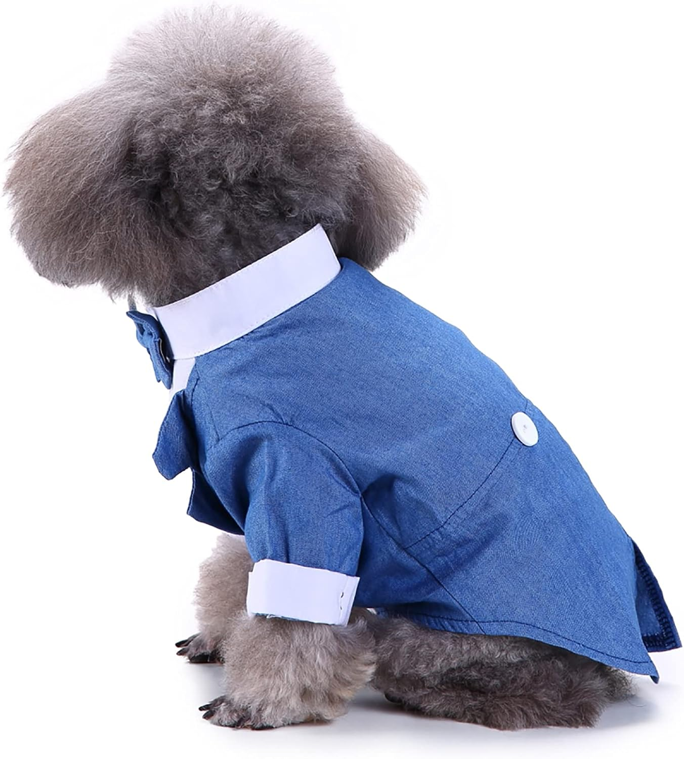 Black, White, Blue Dog Shirts for Wedding, Puppy Tuxedo, Dog Formal Wear, Doggie Tux, Suit and Tie Costume Blue Medium