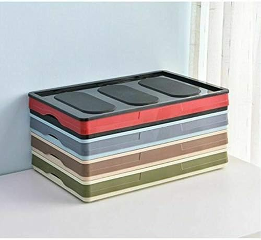 Clever Durable Collapsible Folding Stackable Plastic Crates Storage Container Basket Bins Box with Lids for Outdoor Picnic Camping Cooking Grocery Shopping (Small, Green) image number 2