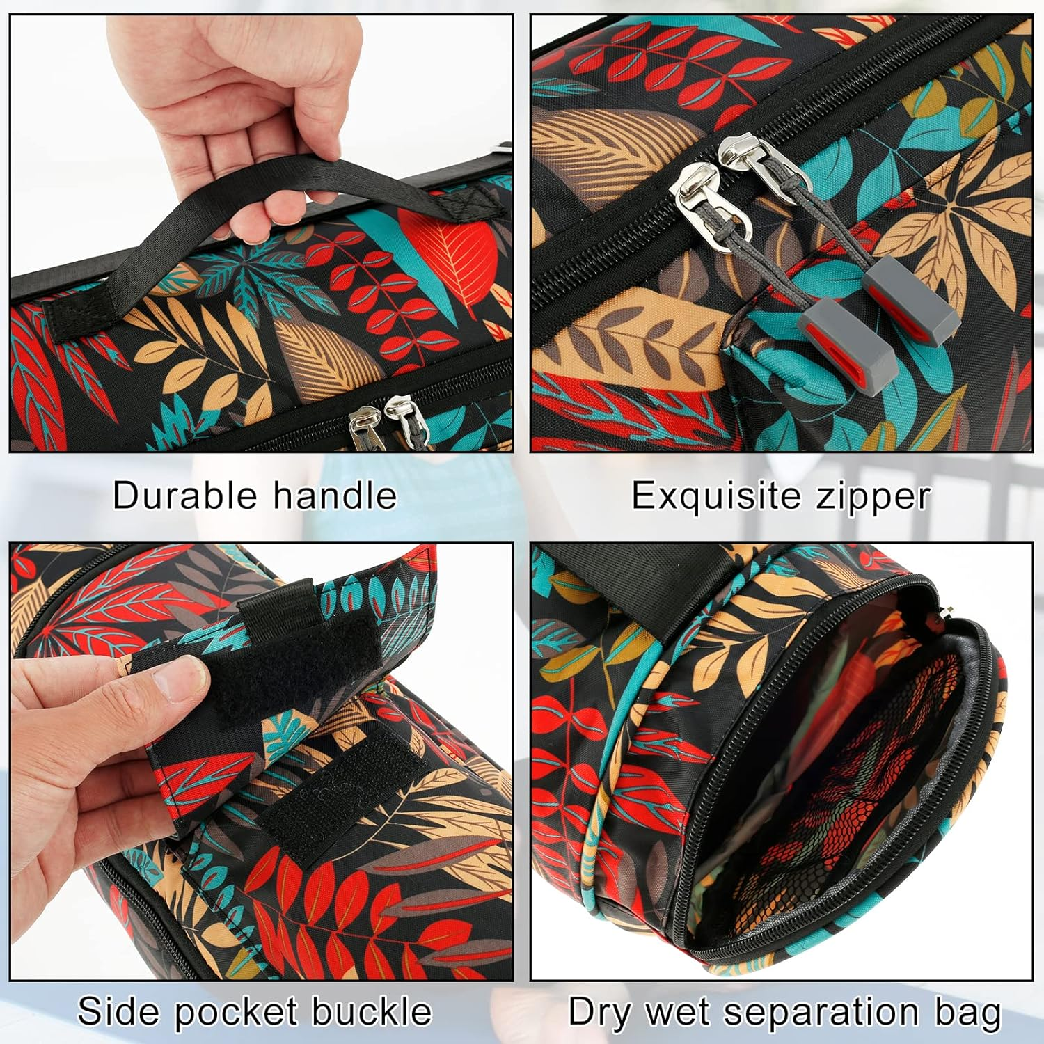 Yoga Mat Bag Yoga Mat Carrier Bag Portable Yoga Mat Carrier Bag for Most Yoga Mats with Storage Pockets with Adjustable Strap for Women Men Yoga Duffle image number 2