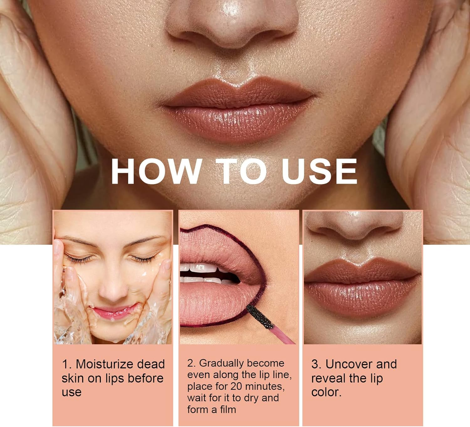 Peel off Lip Liner Stain Set-2Pcs Long Lasting Liquid Lipstick,Women Waterproof Highly Pigmented Matte Lip Gloss,Transfer Proof Lip Tint Peel off #03 Wine image number 4