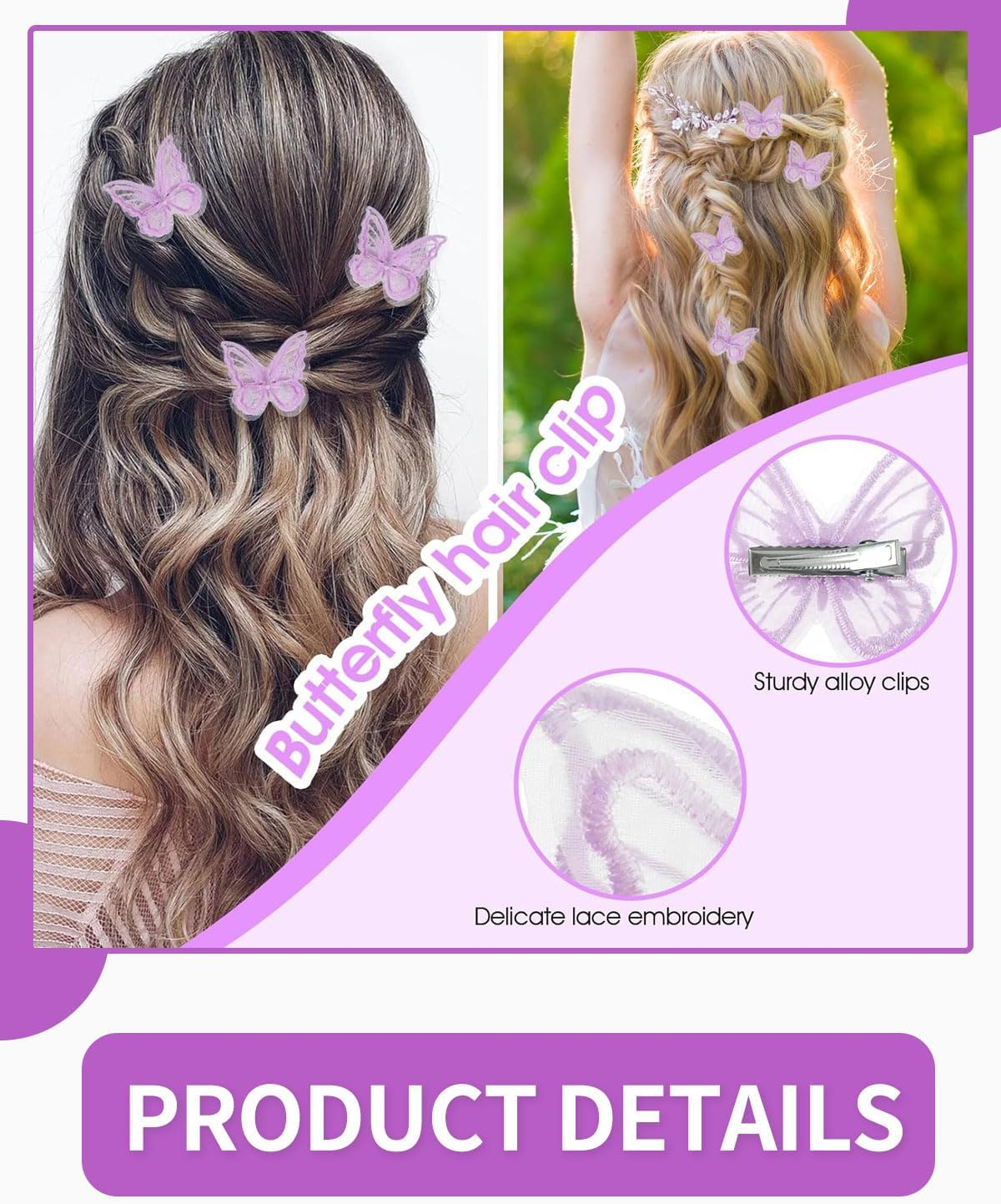 KGDUYC 6 Pieces Butterfly Hair Clips Hair Pins Hair Clips Butterfly Hair Clips 6 Pieces Butterfly Hair Clips Small Hair Clips Mini Butterfly Hair Clips image number 4