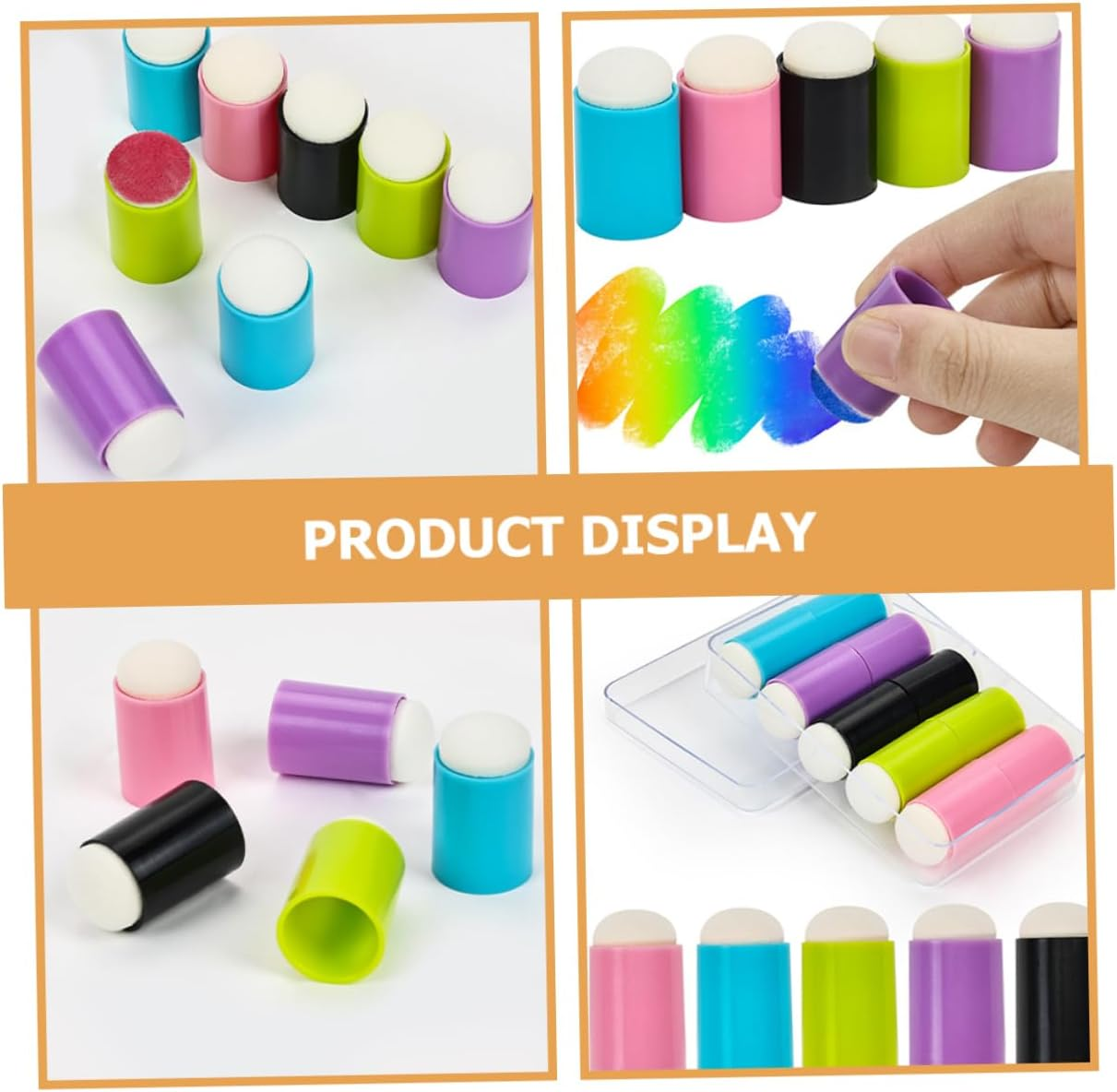 NULYLU 30Pcs round Pen Manicure Nail Art Sponge Heads Nail Polish Painting Brush Heads Replacement for Art Marker image number 6