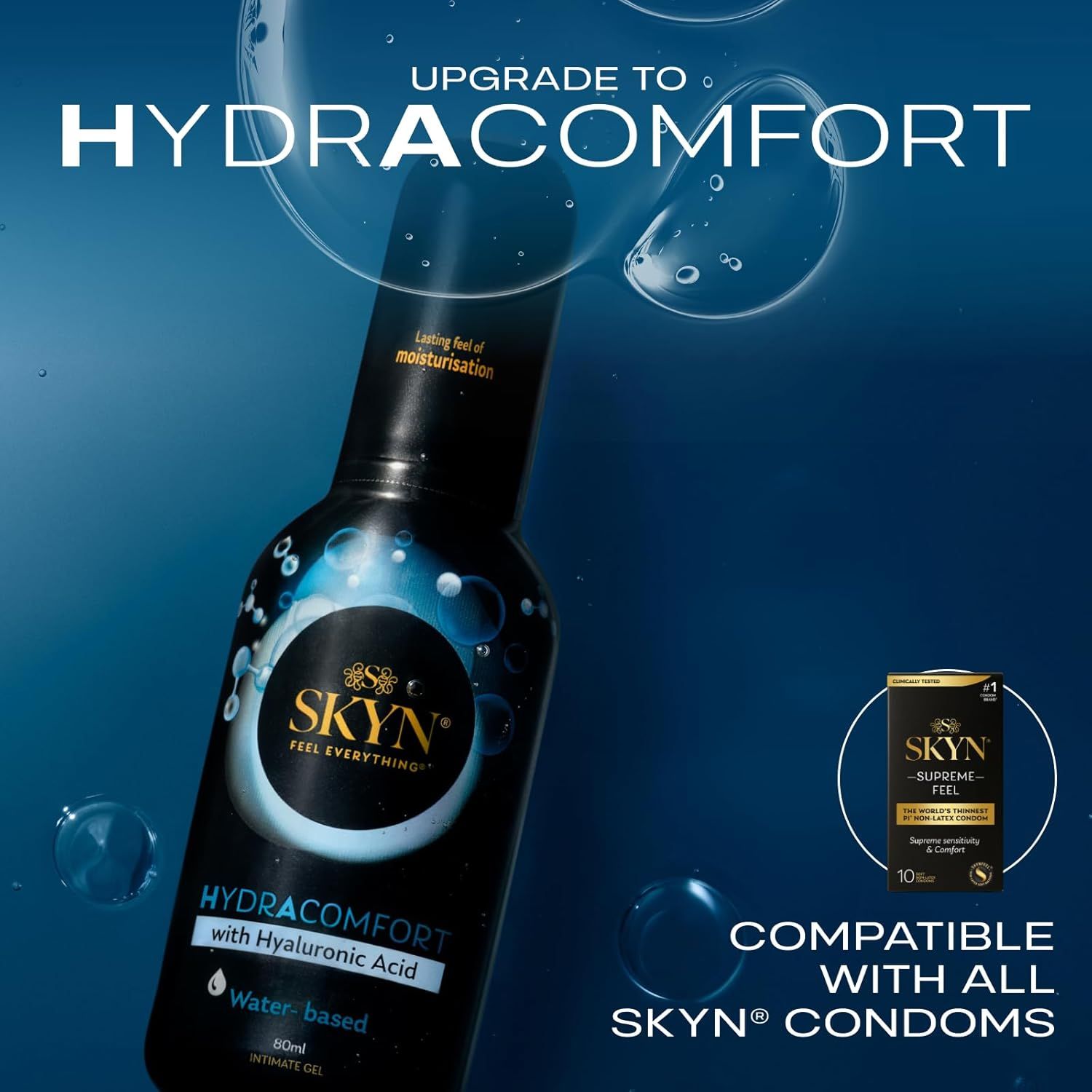 SKYN Hydracomfort Water-Based Lubricant with Hyaluronic Acid 80Ml image number 5