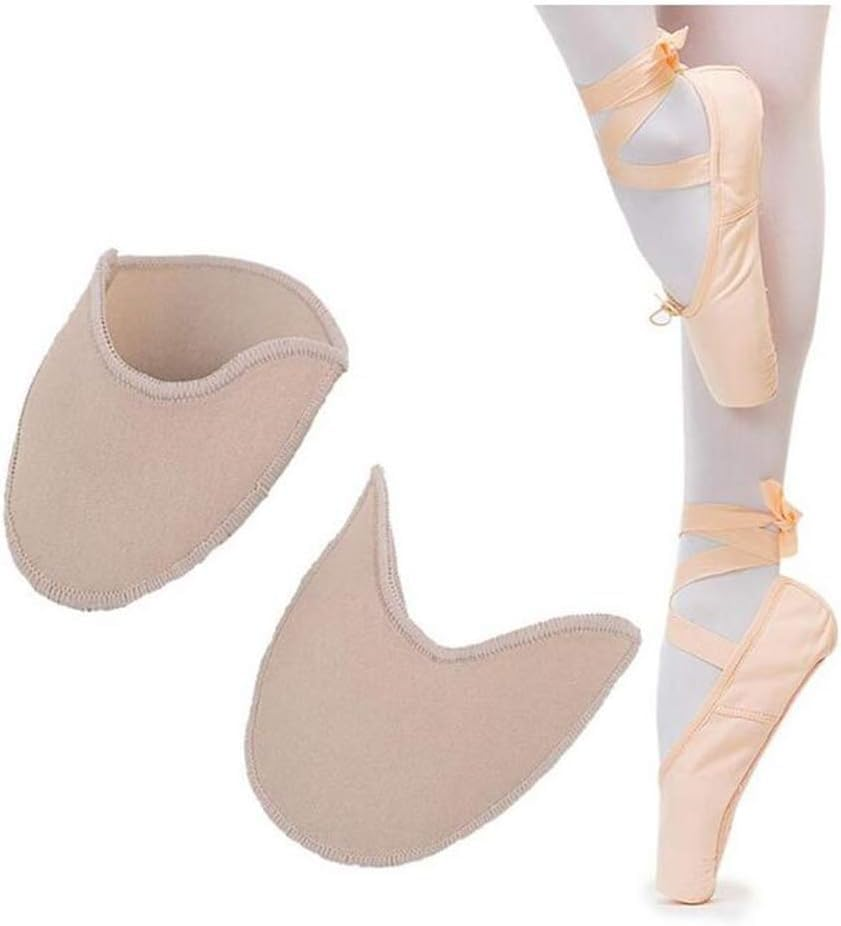 1Pair Ballet Dance Pointe Shoe Socks, Knitted Fabric Toe Cap Cover, Toe Pouches Pad, Relief Forefoot Pain Point Shoes Ballet Slipper (A)