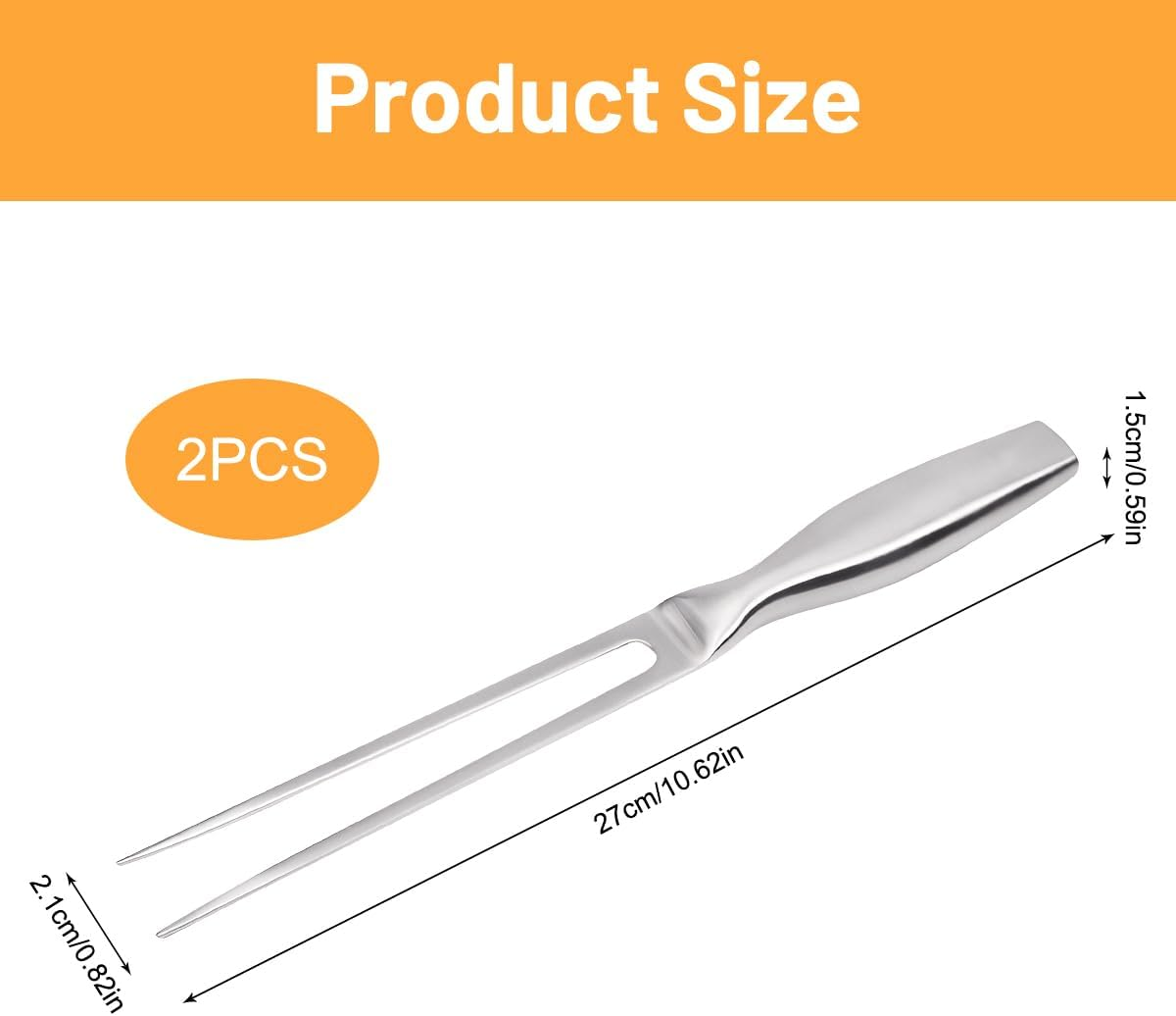 2 Pcs Carving Fork, Stainless Steel Meat Fork, Durable and Heavy Duty Meat Forks Carving for Kitchen, BBQ, Turkey, Roast image number 3