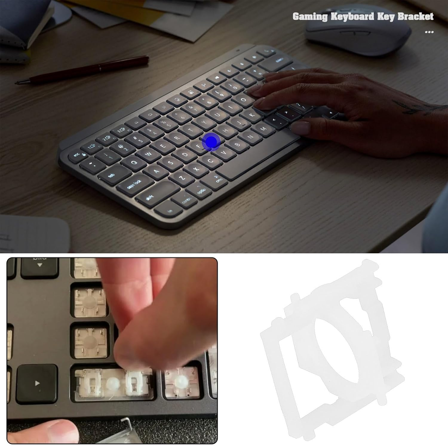 SG Store Pack of 2 Keyboard Hinges Mechanical Keyboard Key Support Brackets Keycap Hinge Clips Compatible with Logitech MX Keys Keyboard image number 3