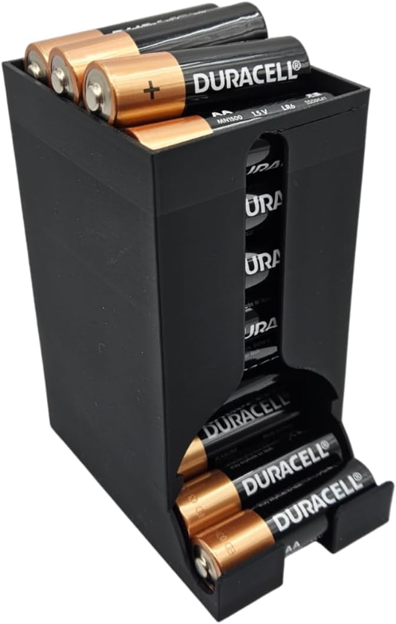 AA Battery Storage Dispenser and Organiser, Desktop Holder Case for 30 Batteries, Black, Australian Made image number 3