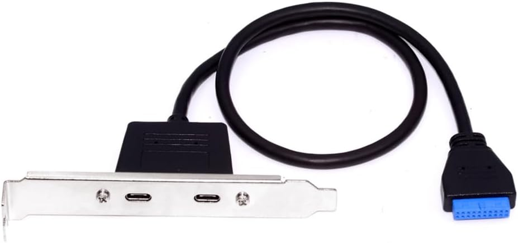 Xiwai Dual Ports USB 3.0 USB-C Type-C Female to 20 Pin Header High Speed 5Gbps Data Transmission PCI-E Back Panel Cable for Computer Motherboards 50Cm image number 3