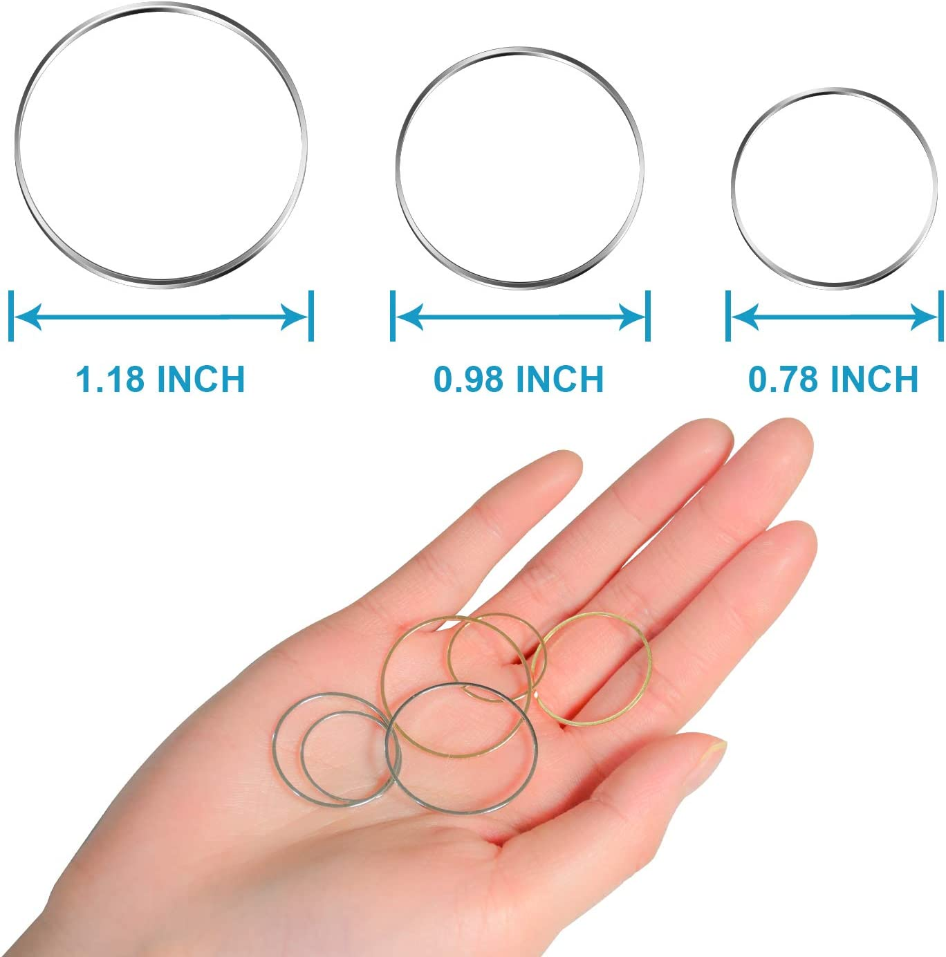 Earrings Beading Hoop,Topbine Earring Finding round Making Hoop Earring Bulk Open Bezel Pendant Frame for DIY Jewelry Making (Round 60Pcs (20/25/30Mm)) image number 3