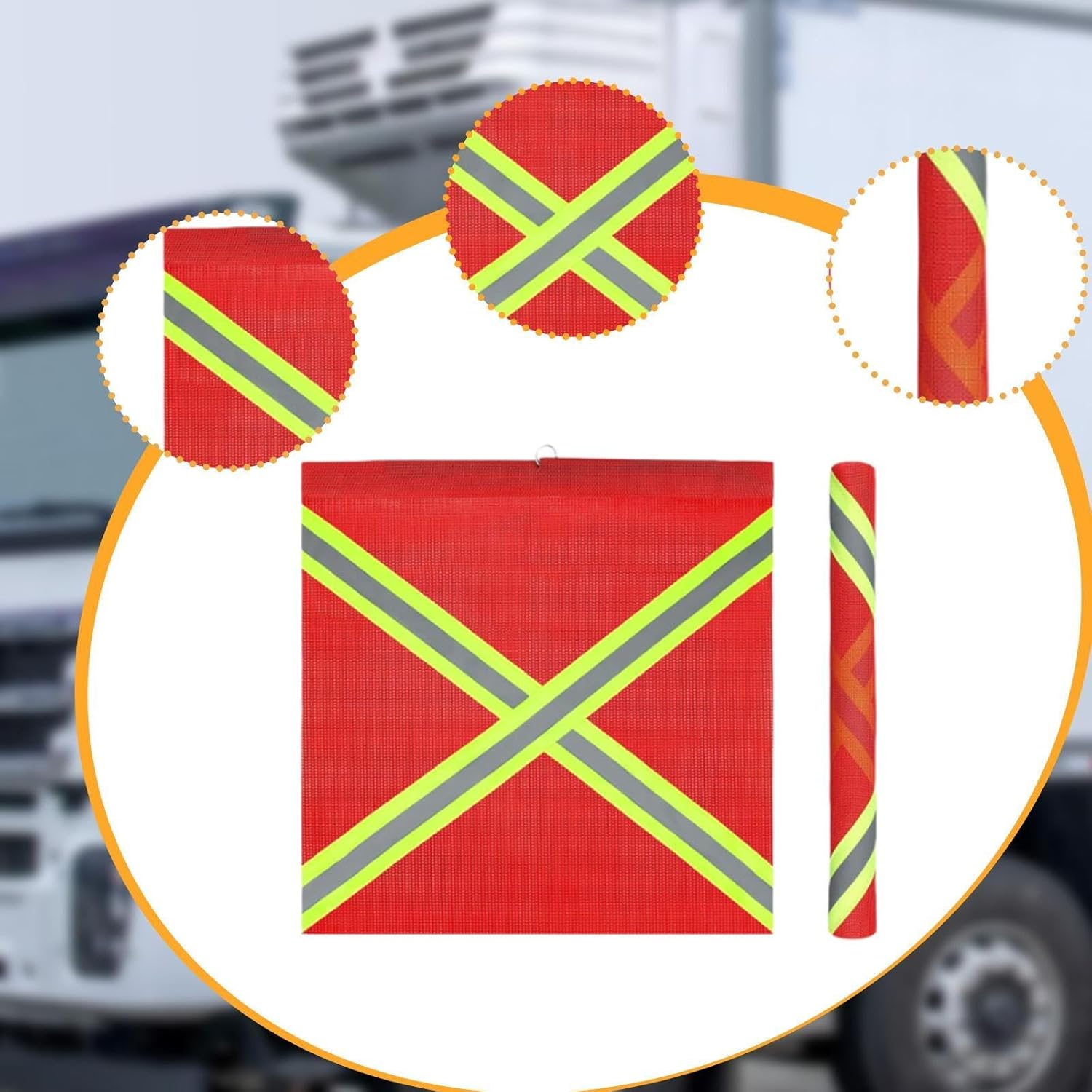 Frediuo 6 Pieces Truck Security Flags Warning Signs, Easy to Install, Mesh High Visibility Tow Flags Weatherproof for Kayak Boat image number 5