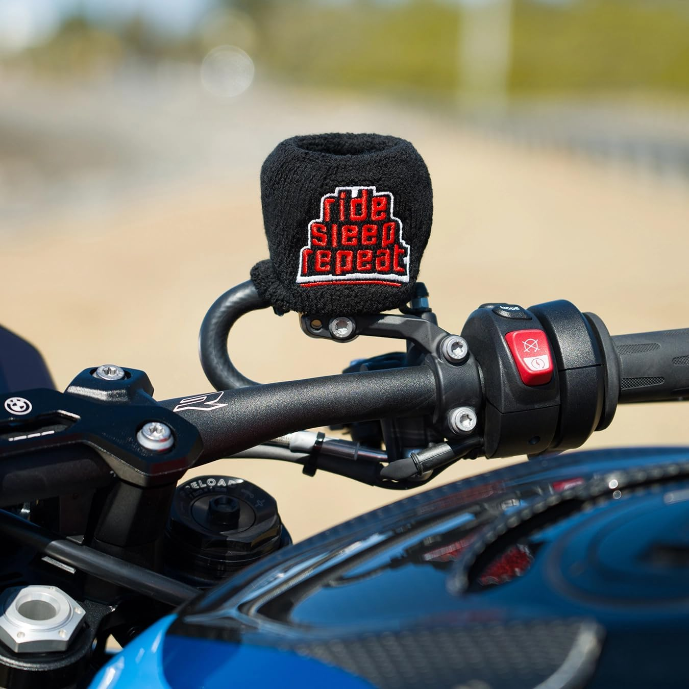 Brake Fluid Reservoir Cover Sock for Motorcycles, Sporbikes and Gifts by Moto Loot (Ride Sleep Repeat) image number 5