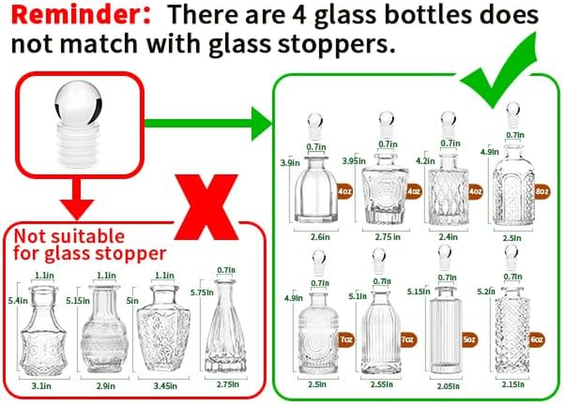 Glass Vase Bud Vases in Bulk Set of 12, with 8 Glass Stoppers,Small Vases for Flowers,Embossed Clear Flower Vase,Vintage Glass Bottle Great for Table Decor,Wedding Centerpiece Table and as a Gifts