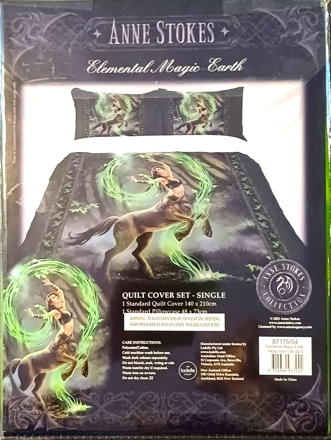 Anne Stokes Elemental Magic Earth Quilt Cover Set Queen Size (Single) image number 1