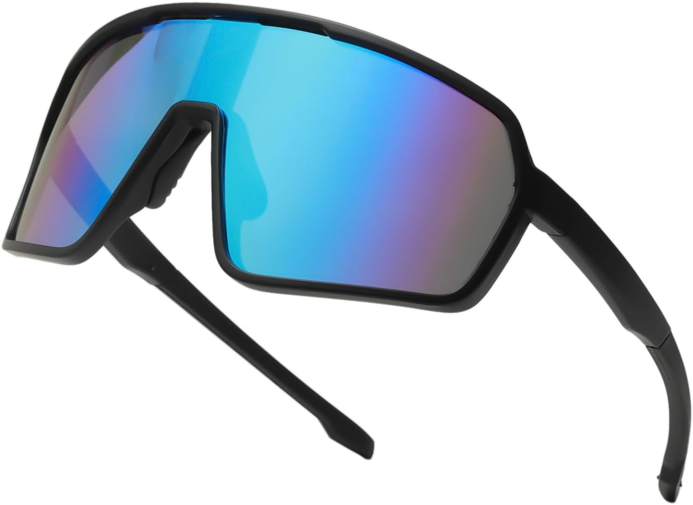 LJCZKA Oversized Sports Sunglasses for Women Men Square Cycling Eyewear for Running Driving Outdoors with UV400 Protection