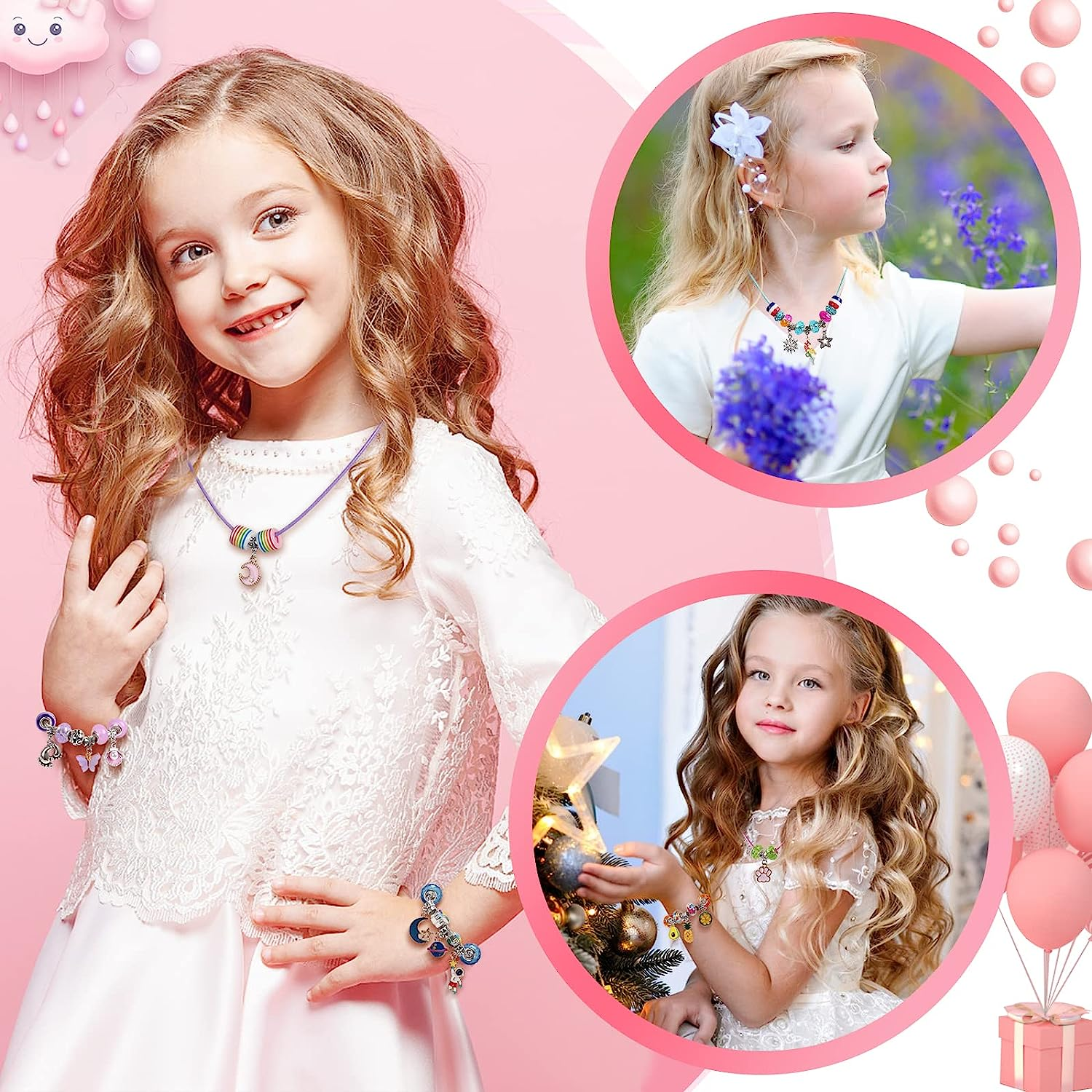 Bracelet Making Kit for Girls Gifts 6 Years Old, 150 Pieces Kid Jewelry Making Kits Ages 6-8, Birthday Gift Ideal Crafts for Girls Ages 8-12 image number 4