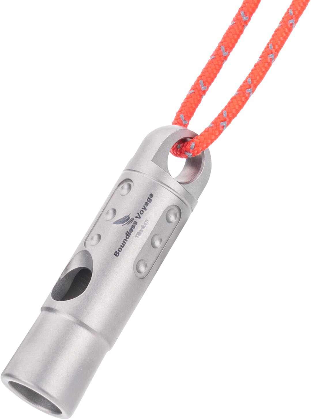 Boundless Voyage Titanium Whistle Emergency Survival Safety Whistles with Lanyard Loud for Outdoor Camping Hiking Coaches Training Sports Keychain Whistle